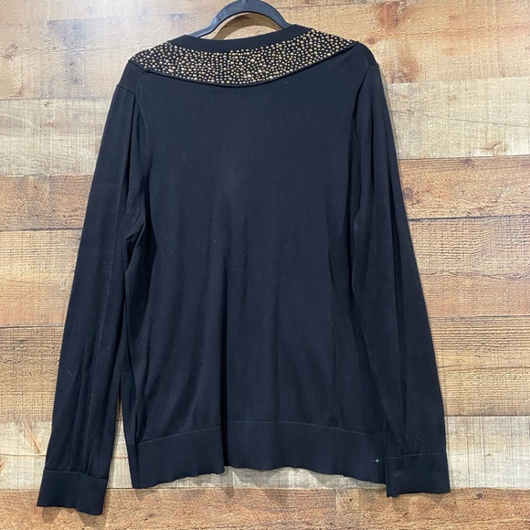 Michael Kors Embellished Black Sweater Cardigan Size 1X - Picture 3 of 4
